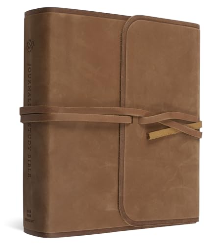 ESV Journaling Study Bible (Natural Leather, Brown, Flap with Strap): Holy Bible, English Standard Version