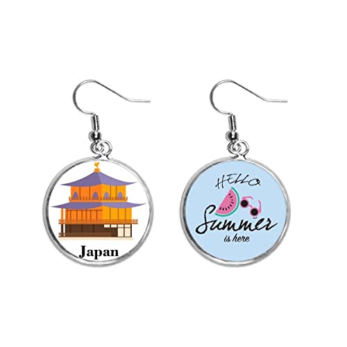 Pendientes de sandía y templo japonés tradicional el regalo perfecto de verano