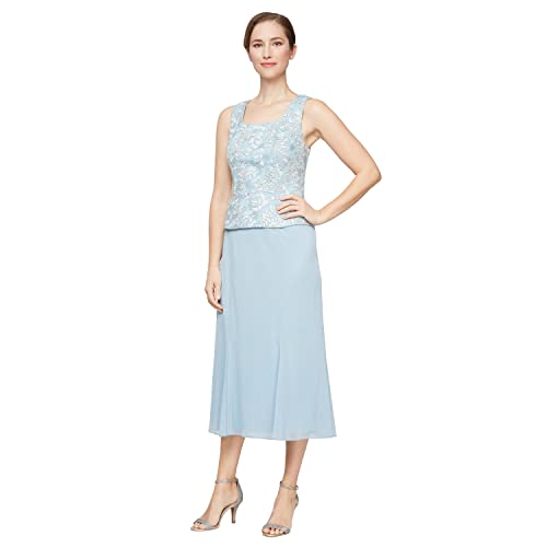 Image of Alex Evenings Women's Tea Length Jacket Dress, Perfect for Weddings, Formal Events (Petite and Regular Sizes)