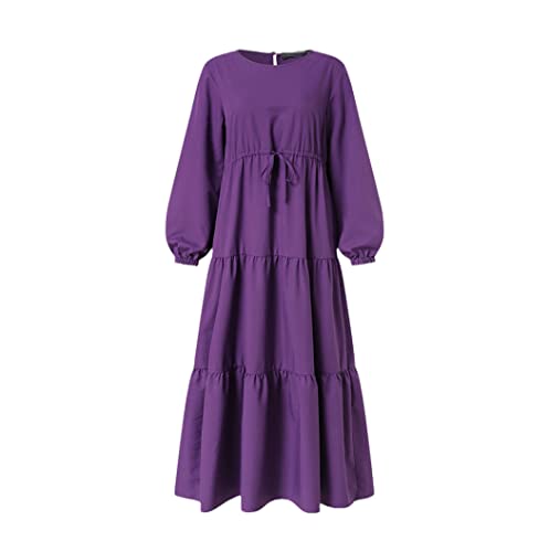 Robe abaya hijab longue et décontractée YIOLEAMP pour femme musulmane