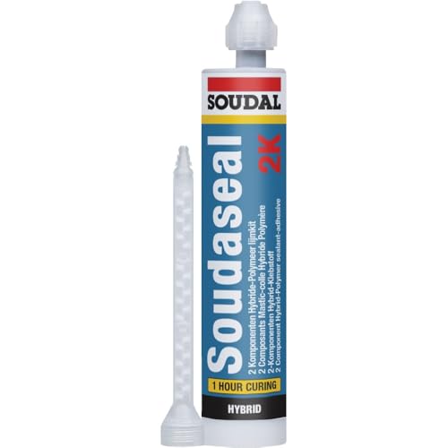 Soudaseal 2K - Mastic colle polymère hybride 2 composants - Soudal - Cartouche de 250 ml Gris