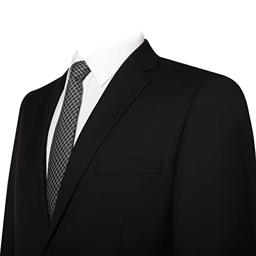 AMY ZHU Men’s Classic Fit Premium Suit Separates – Stretch Blazer & Flat Front Dress Pants for Business Wedding Wear3