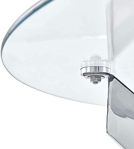 Niern Glass Dining Table With Chromed Legs, 35.5 In Round Modern Small Kitchen Table For Kitchen Dining Room (White) #TOP5