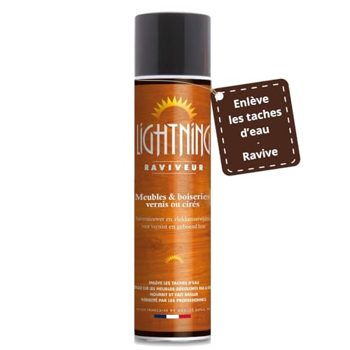 Raviveur Rénovateur Universel meubles et bois 400ML - Nettoyant Sol et bois verni ou ciré LIGHTNING (Aerosol)