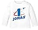 MoonWorks® Baby Langarm-Shirt 1. Geburtstag personalisiert Name erster Geburtstag Zahl 1 Rakete Geburtstagsshirt 1 weiß 80/86 (10-15 Monate)