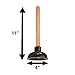 Rocky Mountain Goods Small Drain Plunger - Perfect Size for Unclogging Slow Sinks, Drains, Tubs and Showers - 9” Solid Wood Handle - Unclogs Sinks and Drains Better Than Toilet Plunger