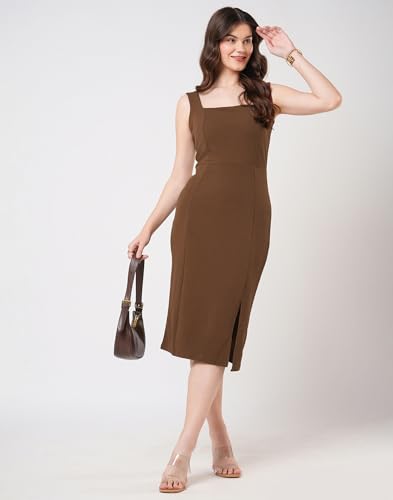 Image of Selvia Lycra Bodycon Dress for Women, One Piece Western Dress for Women