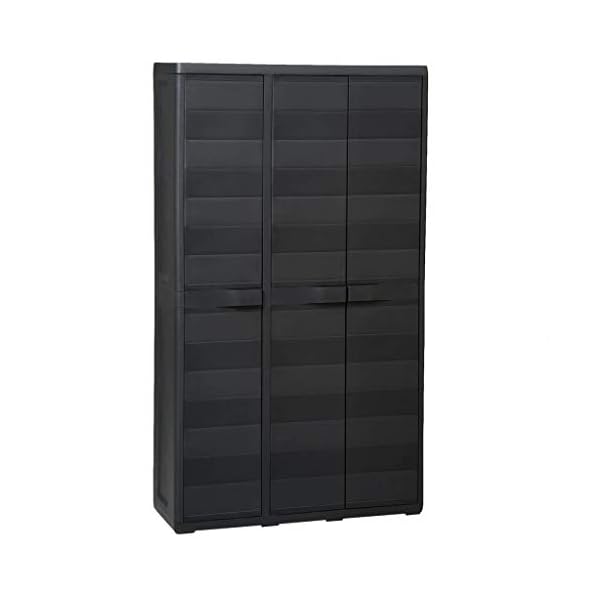 vidaXL Gartenschrank 4 Regale Geräteschrank Geräteschuppen Kunststoffschrank