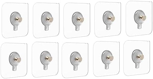 Purple Dust Adhesive Hooks|Heavy Duty Wall Hooks|Nail Hook for Hanging Coat, Hat,Towel Bathroom and Bedroom Hooks for Wall Hangers Waterproof and Oilproof (Stylish, 10)