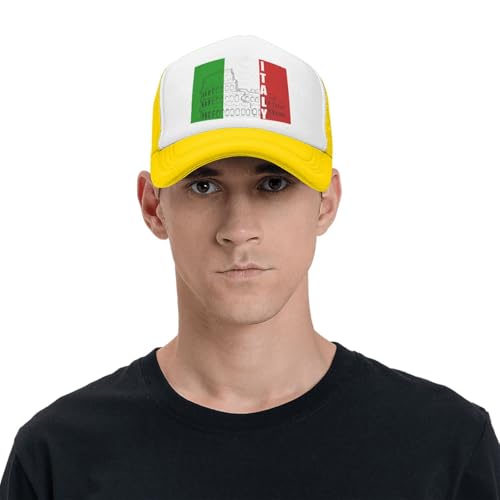 Roman Colosseum Italian Flag Trucker Hat Snapback Mesh Baseball Cap Unisex 7