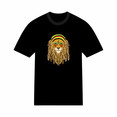 T-shirt Reggae avec Lion Rasta idéal pour les festivals et le streetwear
