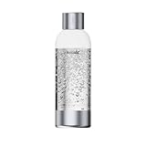 Mysoda: Hochwertiges und BPA-freies Premium 1 Liter Wasserflasche für Wassersprudler, Deckel und Boden aus rostfreiem Edelstahl - Silber