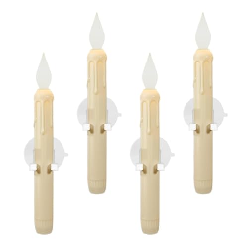 Velas LED con sensor y efecto parpadeo para ventanas kit de 4 lamparas a pilas