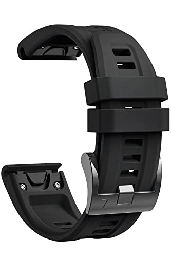 lepmok 26mm Strap for Garmin Fenix7X/Fenix 7X Solar/Fenix 7X Sapphire Solar/Fenix 6X/Fenix 6X Pro/Fenix 6X Sapphire/Fenix 5X Puls/Fenix 5X Sapphire (Black)