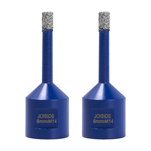 2 Sets Broca de Diamante con 6 mm x M14,Broca para Azulejos, Gres Porcelánico, para Cerámica, Granito, Vidrio, Porcelana, Amoladora Angular Azul