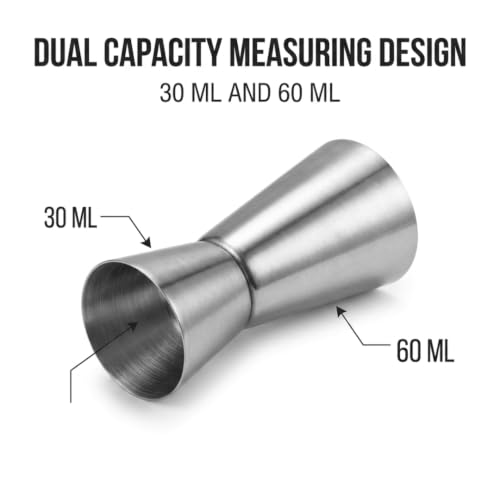 Image of Stainless Steel Cocktail Jigger 30 /60 ml Double Sided Peg Shot Measure Tool