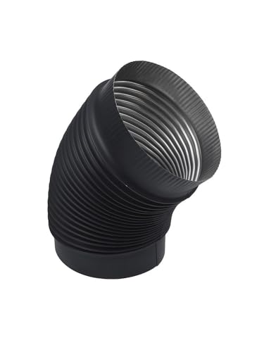 Coude 45° inox 304 noir poêle Newport, solution pour conduits de cheminée difficiles - 6