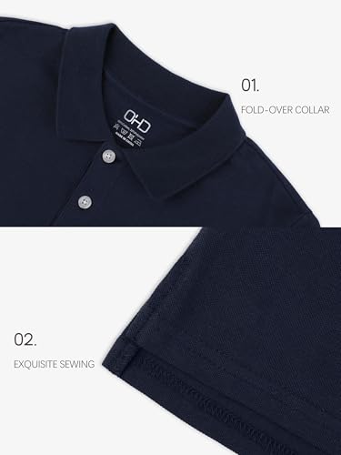 Image of OHD 3 Pack School Uniform for Boys Polo Shirt Cotton Uniform Shirts for Boys Kids School Clothes 3-14 Years