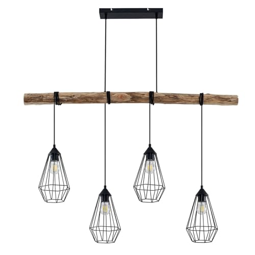 Suspension E27 Lindby Eldarion luminaire lampe plafond métal marron salon