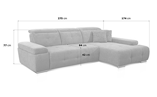 Ecksofa Cavadore Schlafsofa Mistrel mit Longchair XL rechts