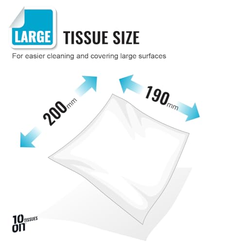 Image of 10on Lite Soft Facial Tissues - Large Size - 2 Ply Napkin, 100 Pulls,Size 20 x 19 cms