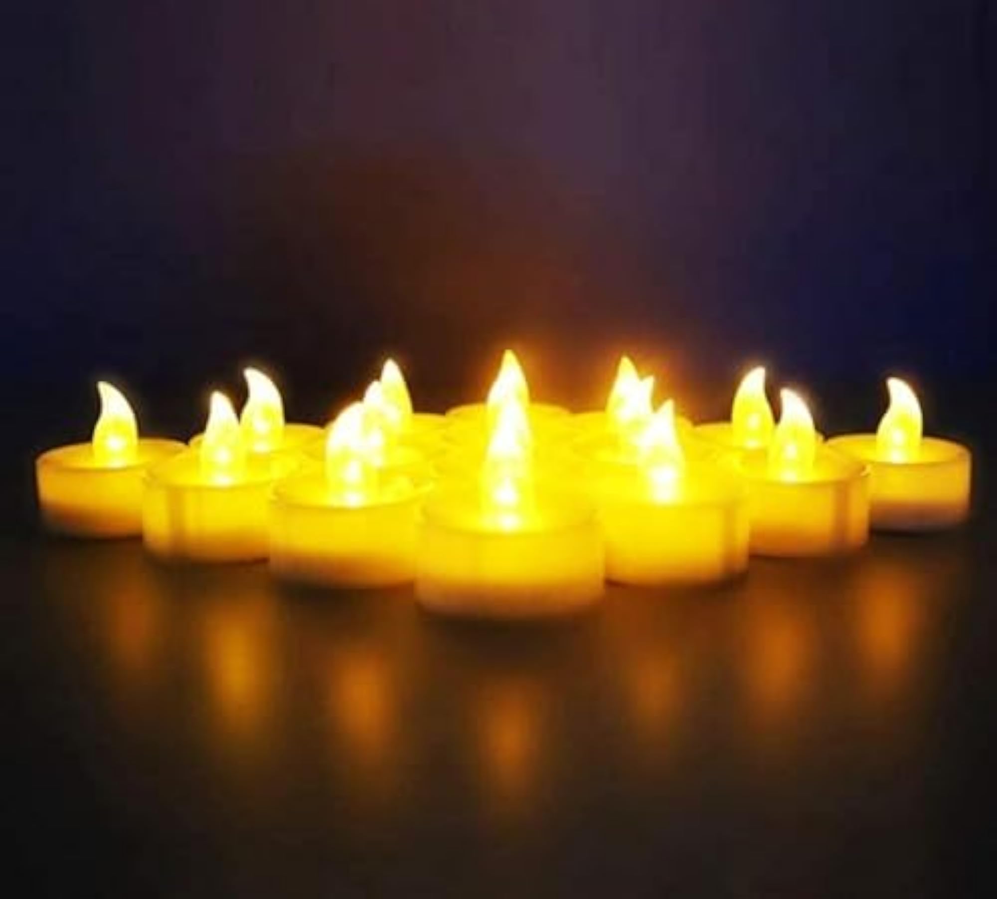 LED Unscented Candles Diyas Pack of 24 for Decorative Diwali Lights