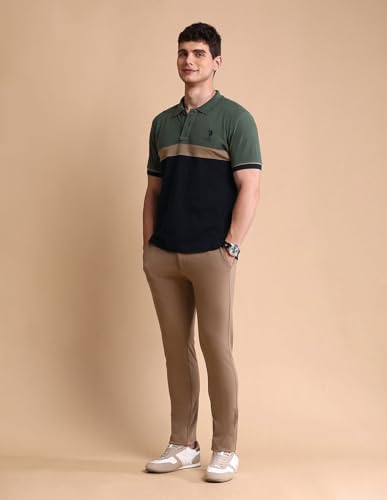 Image of U.S. Polo ASSN. Slim Fit Polo T Shirts for Men - 100% Cotton, Half Sleeves Mens Tshirt