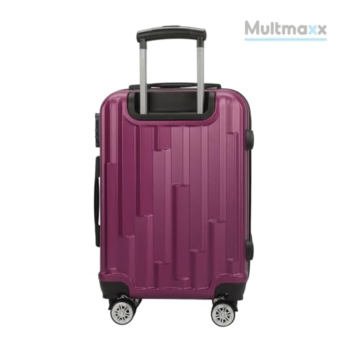 Mala de Viagem de Bordo 10Kg em ABS Rodinhas Giro 360º e Fechadura de Combinação Multmaxx (Roxa)