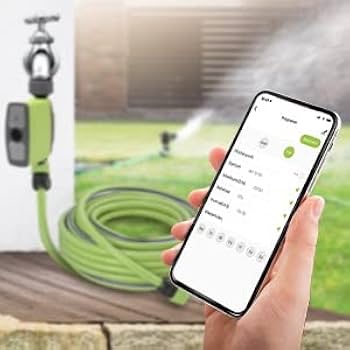 essentials Smart Home Solutions Garden irrigatiesysteem, tuinirrigatie, bewateringscomputer WLAN met repeater, met app, compatibel met Alexa, Tuya en Smartlife, groen