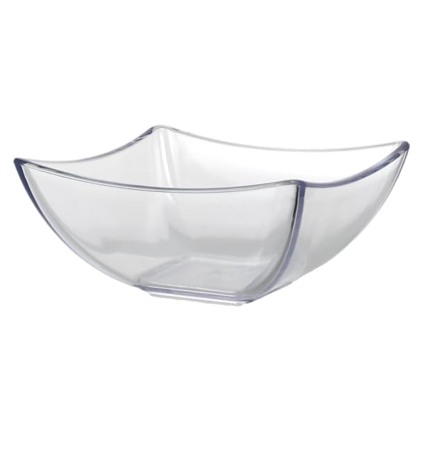 Greenuso Monouso | 6 Bols de Plástico para Degustaciones, 95ml, Color Transparente, Vasitos para Postres, Aperitivos, Catering, Reutilizable, Reciclable, Hasta 250 Usos