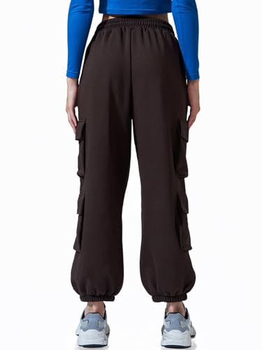Image of Bewakoof Women's Fleece Super Loose Fit Joggers|Bewakoof Heavy Duty 1.0 | Track pants for woman | Lower for women | Multipurpose | Activewear | Utility Pockets | Lightweight & Flexible Elastic Waist | Casual Joggers | Loose Fit