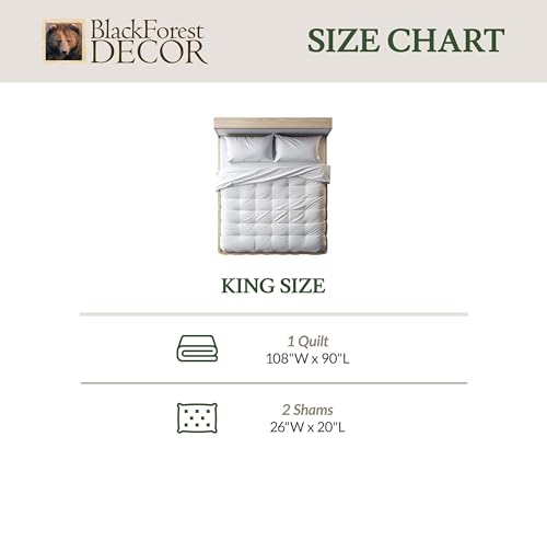 Black Forest Décor Twilight Woods Bear & Moose Quilt Bed Set - King, Rustic Woodland Bedding - 105