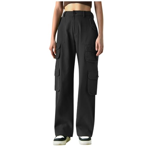 Pantalones cargo para mujer, cintura alta, elásticos, pantalones cargo holgados, pantalones cargo Y2k, transpirables, largos, para mujer, tallas grandes, deportes, senderismo, elegantes, rectos, para