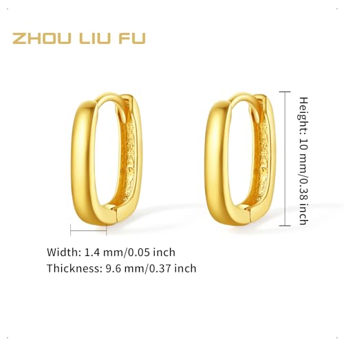 18K Gold Hoop Earrings Small Hoops Link Hoop Huggies Real Gold Huggie Earrings Gifts for Women2