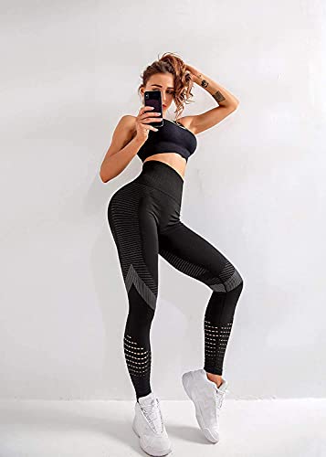 Generic High Waisted Yoga Leggings Workout Tummy Control Sweat Proof Yoga Pants For Women – Nylon And Spandex Yoga Pants. (Black, Small, S) #TOP5