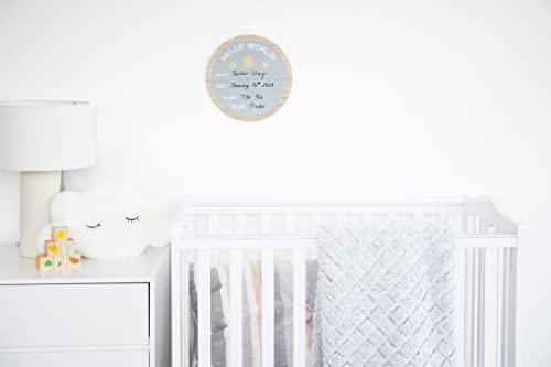 Image of Kate & Milo Hello World Fill-in Wooden Photo Prop with Included Marker, Welcome Baby, New Baby Gift, Gender-Neutral Baby Decor (Pack of 2)