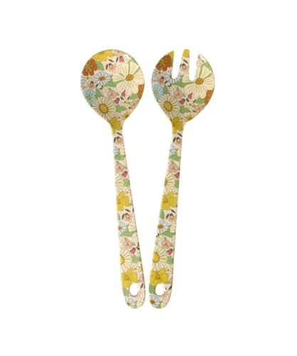 Rice 2er Set Salatlöffel Salatbesteck Salatset Melamin frei von BPA - Flower Power Print