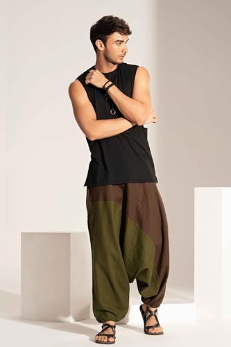 Image of The Veshti Company Stylish Harem Pants for Men's Cotton Hippie Style Baggy Oversized Yoga Pajama Pant