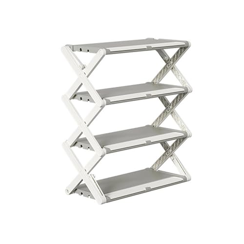 Étagère à chaussures pliable design compact en acier rigide pour dressing et entrée élégante