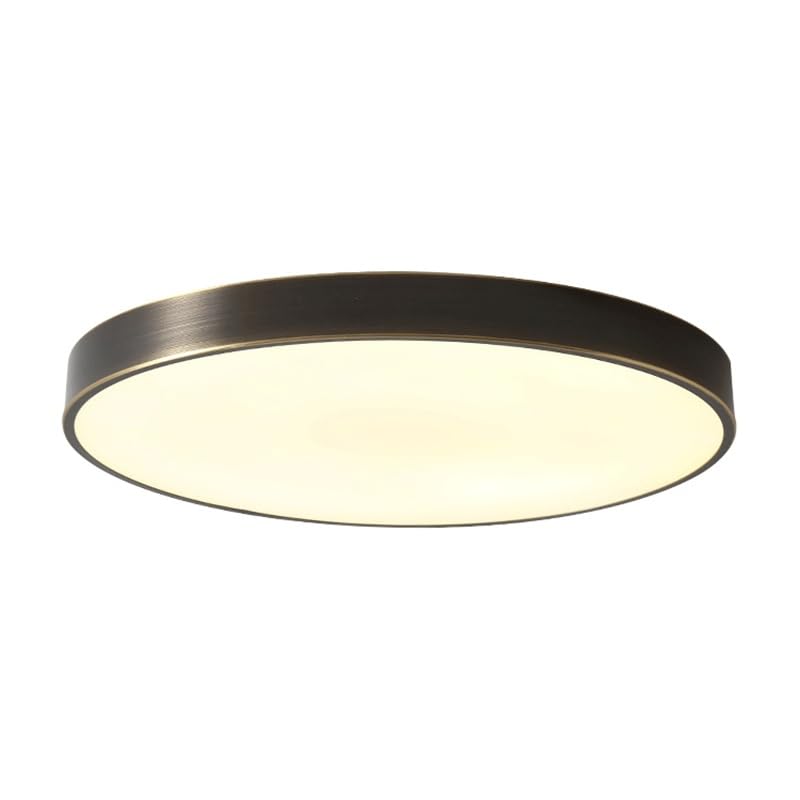 Plafonnier en cuivre moderne LED chic rond noir avec abat-jour acrylique