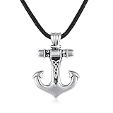 MEDWISE Anchor Necklace for Men 925 Sterling Silver Celtic Pendant Nautical Necklace Oceans Jewelry