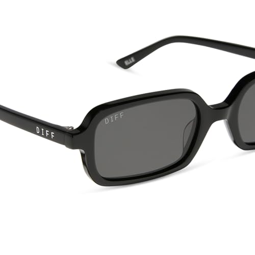 DIFF Aspyn Ovard Elle Oval Sunglasses for Women UV400 Protection, Black + Grey3
