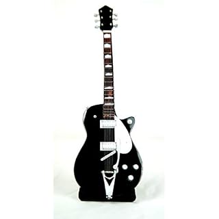 Guitare miniature « Gretsch » 26 cm Noir #206 - Les Beatles, Paul McCartney, John Lennon, RIngo Starr, George Harrison