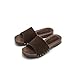 ATBELL Womens's Brown Suede Slides Wooden Style Block Heel Sandal Open Toe Platform Clogs Rivet Studed Slip On Summer Mules in Size 9