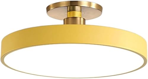 APLIK Lámpara de techo LED estilo americano, pantalla macarrón, iluminación regulable de tres tonos, lámpara de techo de montaje empotrado (3000