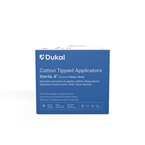 Image of Dukal-9026 Cotton Tipped Applicator, Sterile, 6 inch Plastic Shaft (200 Boxes of 10) (Pack of 2000)