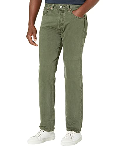 Image of Levi's Men's 501 Original Fit Jeans, (New) Thyme Garment Dye - Green, 34W x 29L