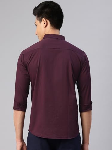 Image of Majestic Man Men's Cotton Slim Fit Solid Casual Shirt