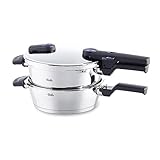 Fissler Vitaquick Juego de ollas a presión, 2 piezas, 4,5 L y 2,5 L, ambas con un diámetro de 22 cm, acero inoxidable, inducción