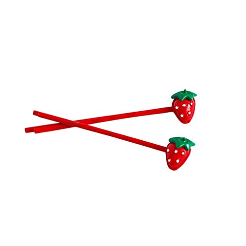 Simdoc 2Pcs/Set Wavy Bobby Pins Lovely Strawberry Cherry Carrot Hair Clips Hairpins Styling Barrettes For Women Girls
